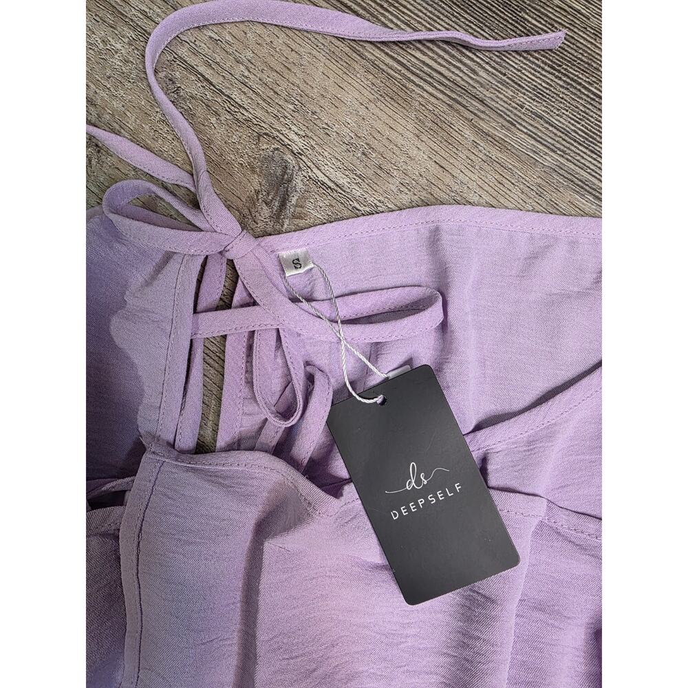 DEEPSELF Womens Size S Lavender Purple Maxi Dress Open Back Front Slit NWT - Picture 8 of 8